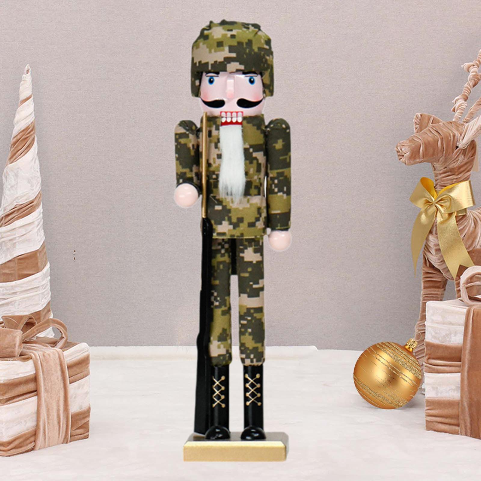 Nutcracker Figurine - ตุ๊กตาไม้ทหารนัทแครกเกอร์ ประติมากรรมทหารนัทแครกเกอร์คริสต์มาส ของตกแต่งโต๊ะ ของขวัญงานฝีมือทหารนัทแครกเกอร์ ของขวัญสำหรับโต๊ะทำงาน