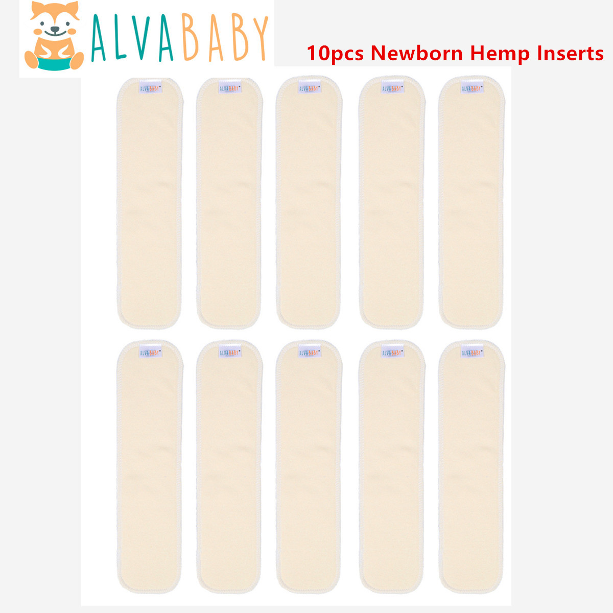 Pampers Diaper Premium Care - แผ่นซับผ้าอ้อมเด็กแรกเกิด ALVABABY ทำจากใยกัญชง 10 ชิ้น ซักได้