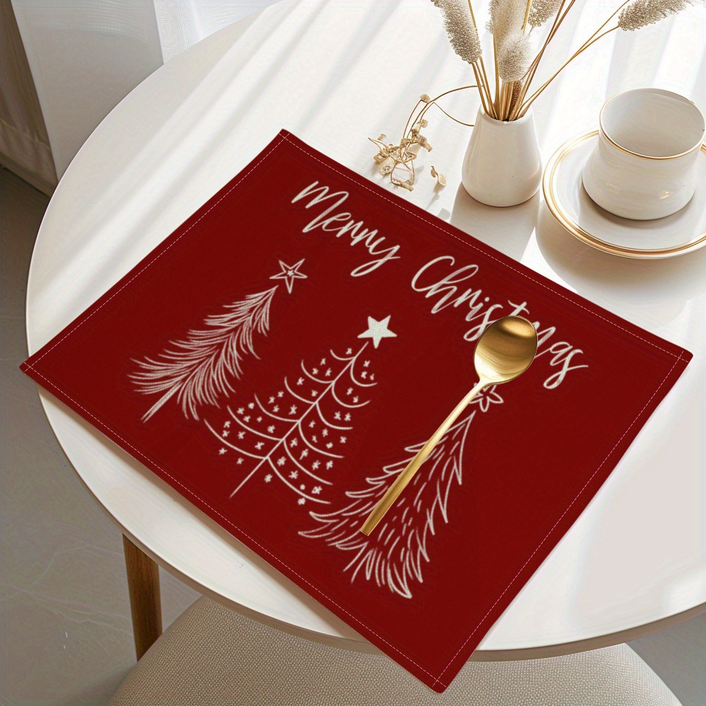แผ่นรองจานผ้าลินินลายต้นคริสต์ - Christmas Table Runner บทวิจารณ์และราคา