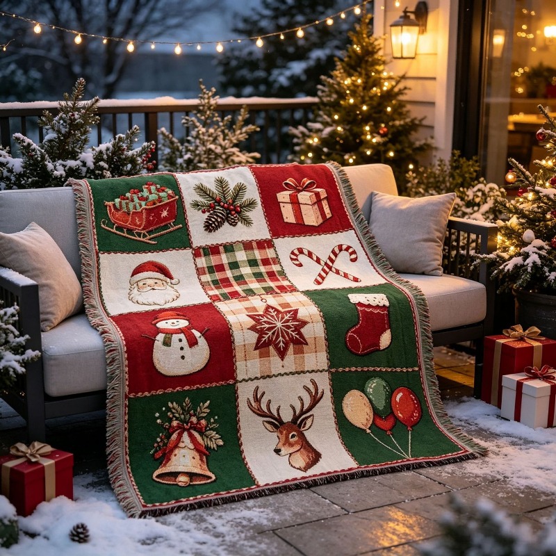 ผ้าทอแจ็คการ์ดลายคริสต์มาสพร้อ - Christmas Throw Blanket บทวิจารณ์และราคา
